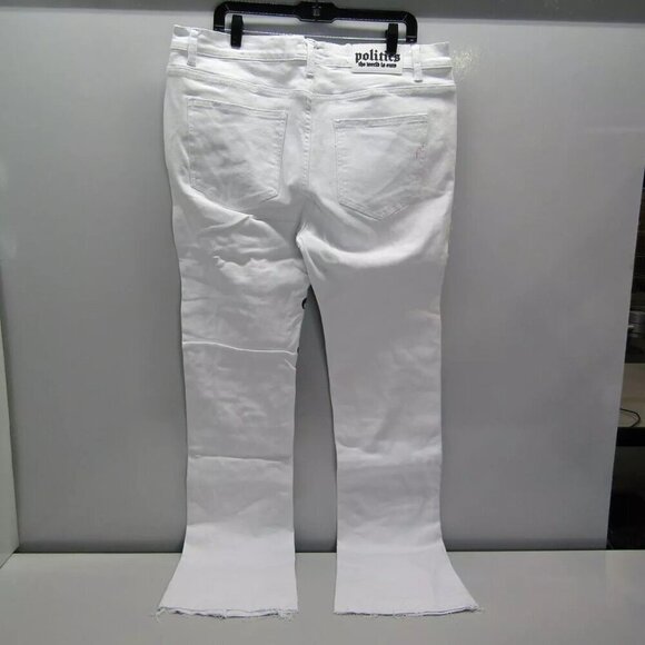 NEW POLITICS JEANS Men's Pant White Barkley Stacked Embroidery 5 Pocket Size 40 - Picture 10 of 13